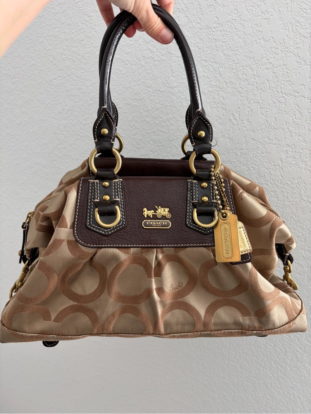 Y2K Vintage Coach Madison Op Art Sabrina Satchel Bag